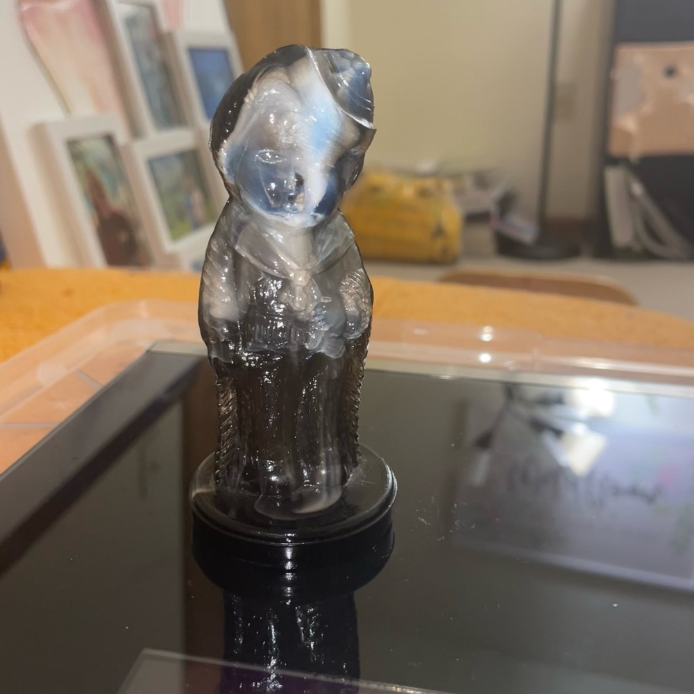 RARE Vintage Slag Glass Lil Buckaroo Cowboy Figurine by Gaskills Glass